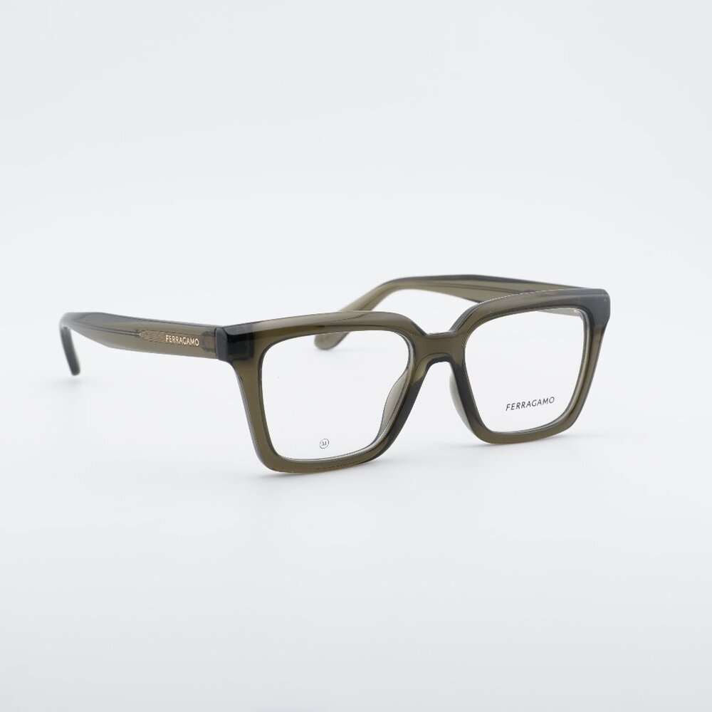 Salvatore Ferragamo SF2985 320 Eyeglasses Transparent Khaki 52mm Rectangle Frame